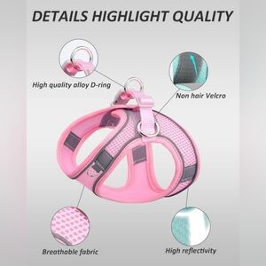 📣 Solmoony Dog Harness XS 🆕 Without Tags No Pull Puppy Harness Leash Pink 🐕‍